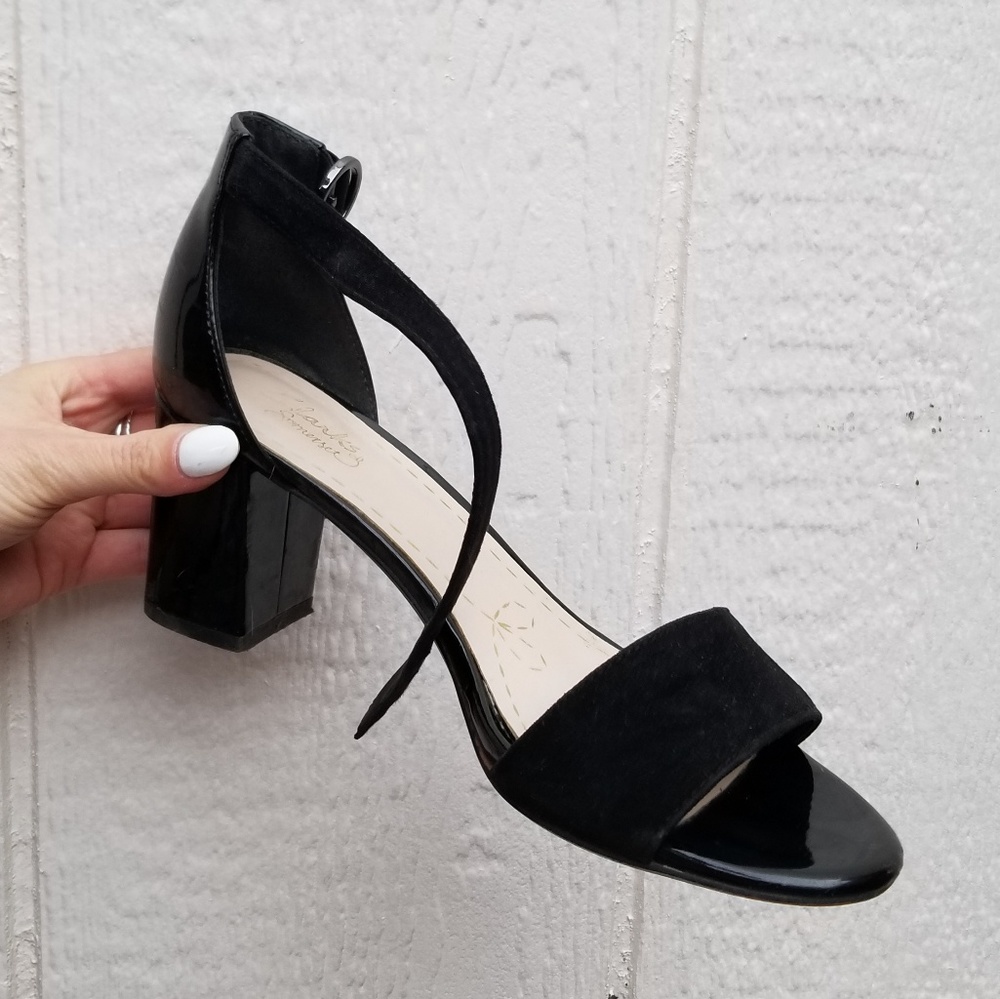 Black open toe heels
